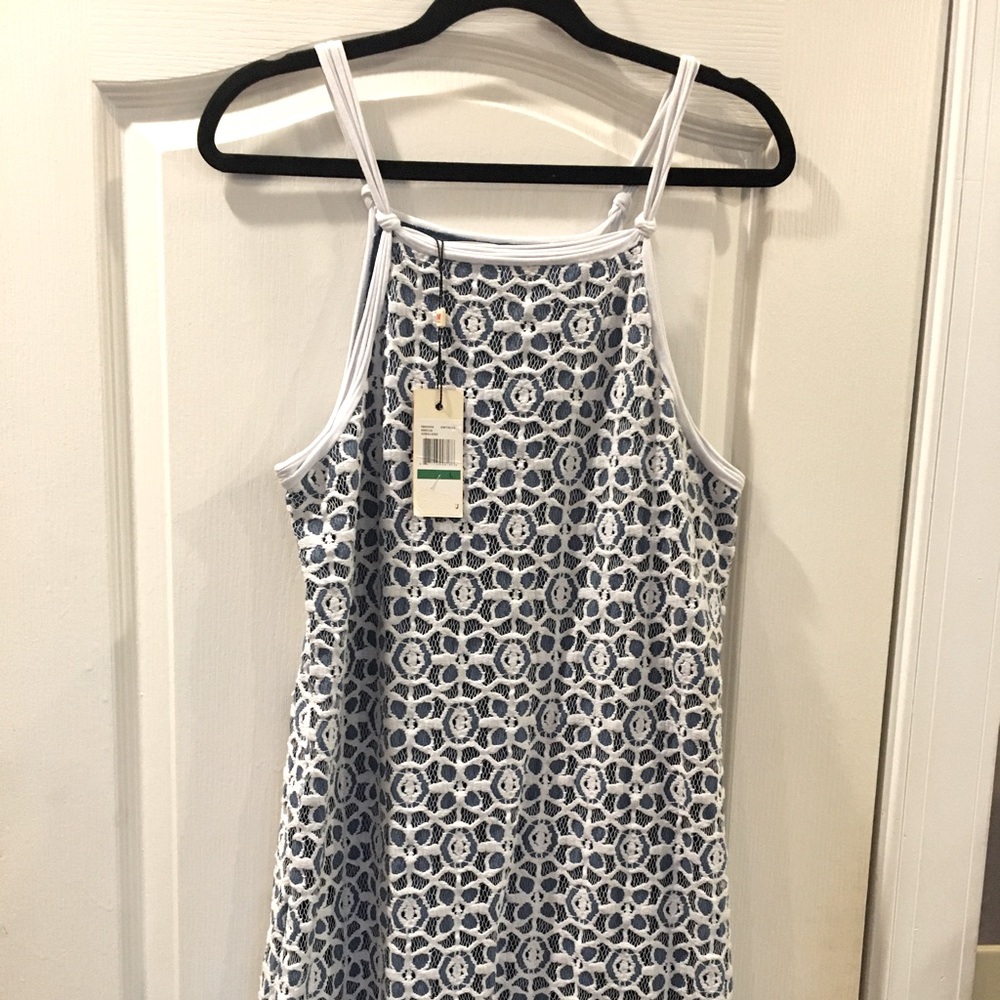 NWT Studio M Blue Lace Dress Sz L